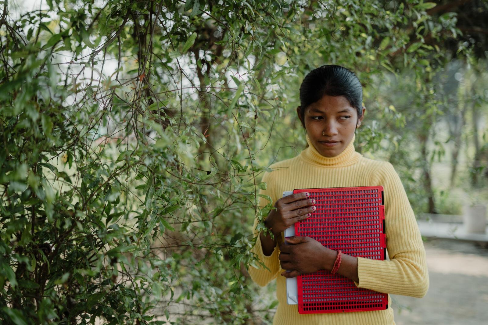 Girl with schoolbook