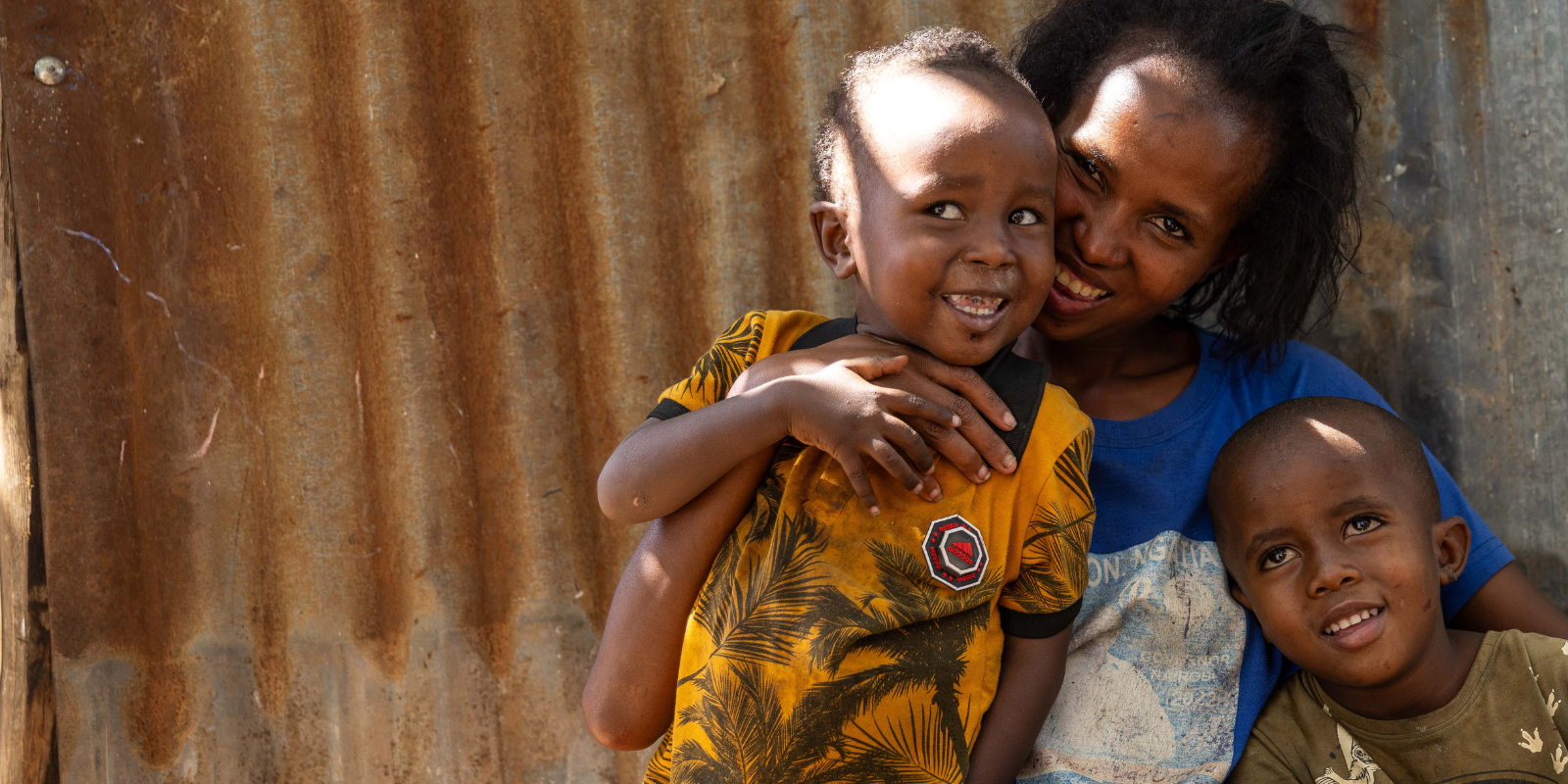 Woman with two children