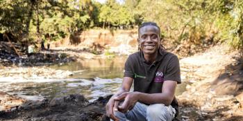 Volunteer Lawrence Ochieng