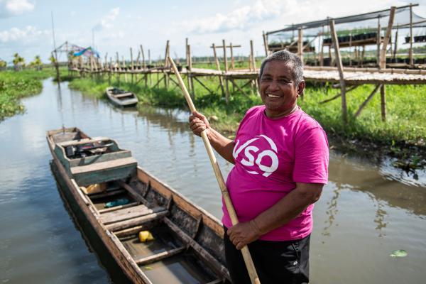 Volunteer in boat