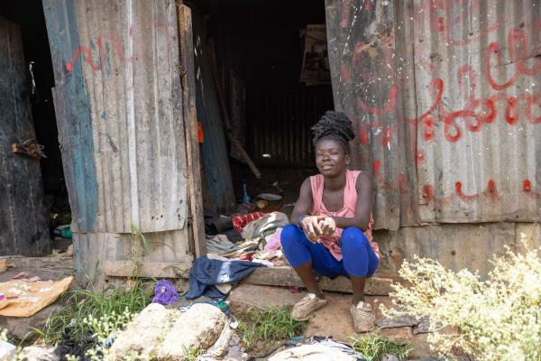 Doreen outside her home